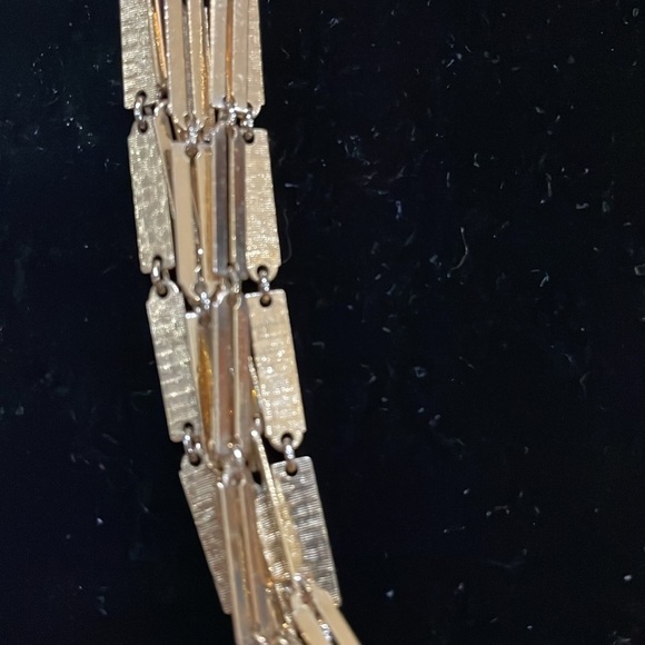 Vintage 6 Strand Gold tone Rhinestone Clasp necklace - Picture 3 of 6